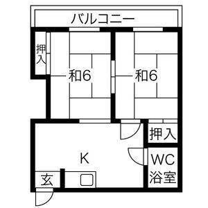 2DK 間取り図