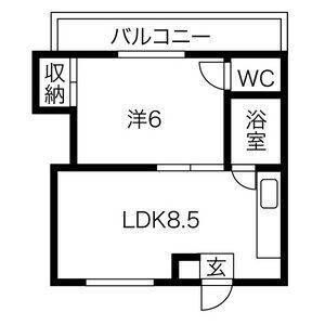 1LDK 間取り図