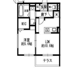 1LDK 間取り図