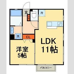 1LDK 間取り図