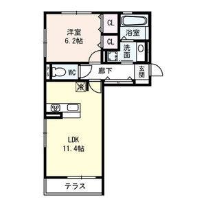 1LDK 間取り図