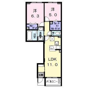 2LDK 間取り図