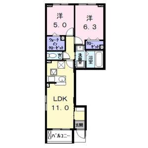 2LDK 間取り図