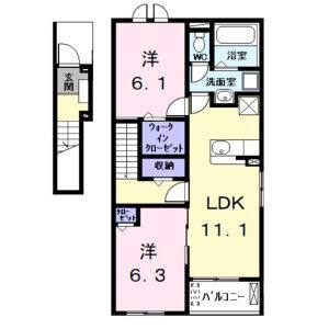 2LDK 間取り図
