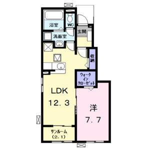 1LDK 間取り図