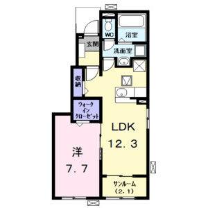 1LDK 間取り図