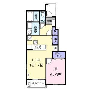 1LDK 間取り図