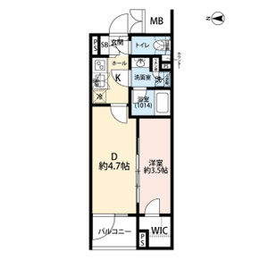 1DK 間取り図