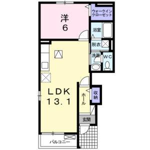 1LDK 間取り図
