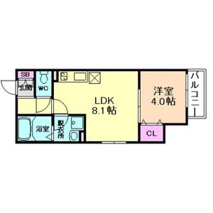 1LDK 間取り図