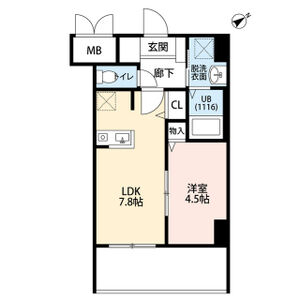 1LDK 間取り図