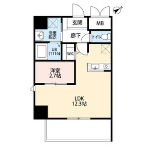 1LDK 間取り図