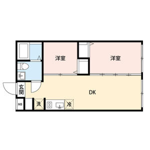 2DK 間取り図