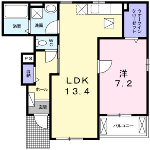 1LDK 間取り図