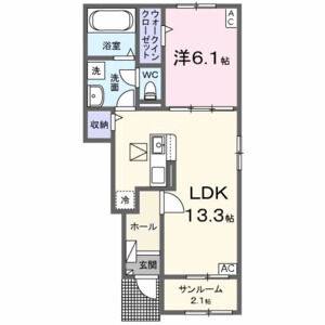 1LDK 間取り図