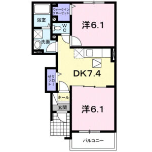 2DK 間取り図