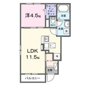 1LDK 間取り図