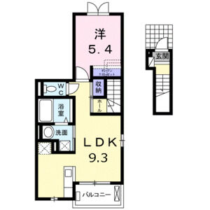 1LDK 間取り図