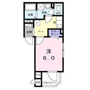 1K 間取り図