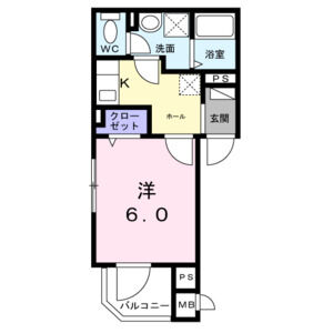 1K 間取り図