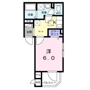 1K 間取り図