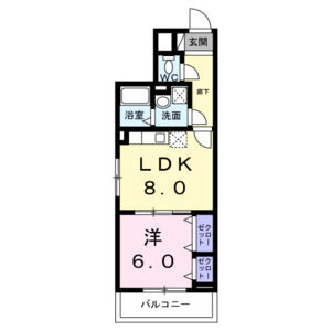 1LDK 間取り図