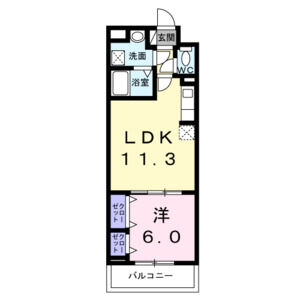 1LDK 間取り図