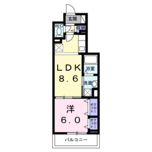 1LDK 間取り図
