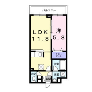 1LDK 間取り図
