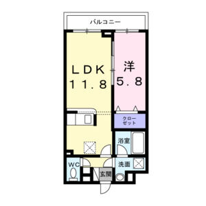 1LDK 間取り図
