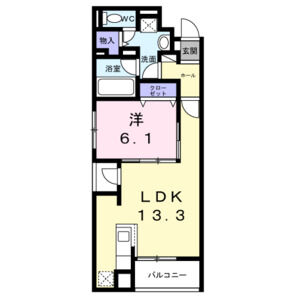 1LDK 間取り図