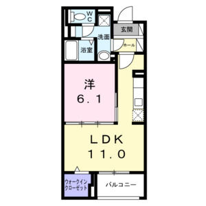 1LDK 間取り図