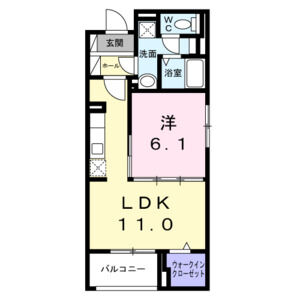 1LDK 間取り図