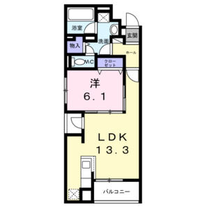 1LDK 間取り図