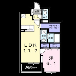 1LDK 間取り図