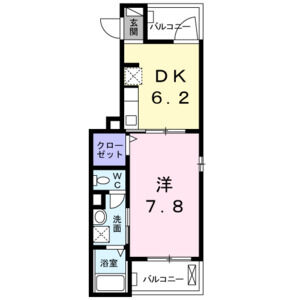 1DK 間取り図