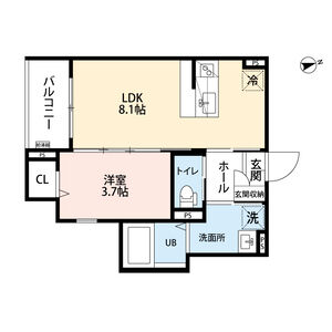 1LDK 間取り図
