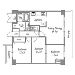 3LDK 間取り図