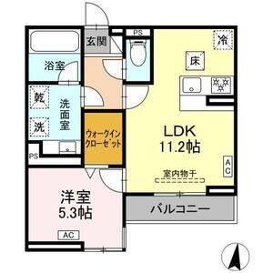 1LDK 間取り図