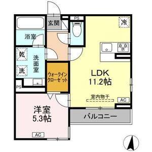 1LDK 間取り図