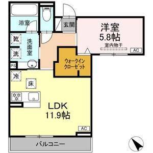 1LDK 間取り図