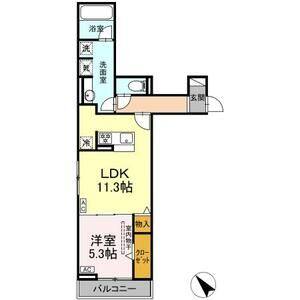 1LDK 間取り図