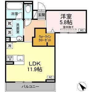 1LDK 間取り図