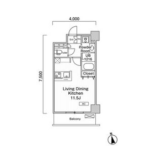 ワンルーム 間取り図