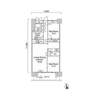 2LDK 間取り図
