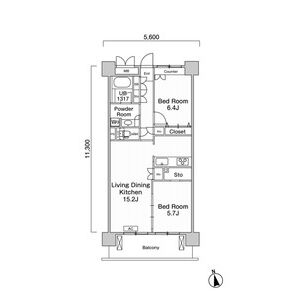 2LDK 間取り図
