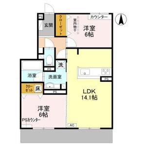 2LDK 間取り図