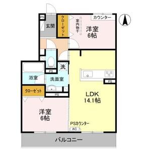 2LDK 間取り図