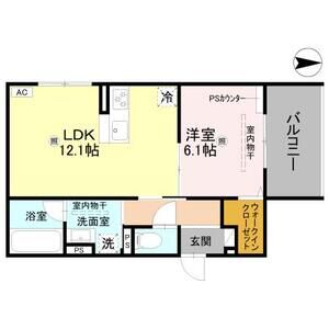 1LDK 間取り図