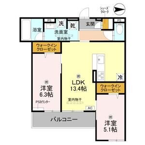 2LDK 間取り図